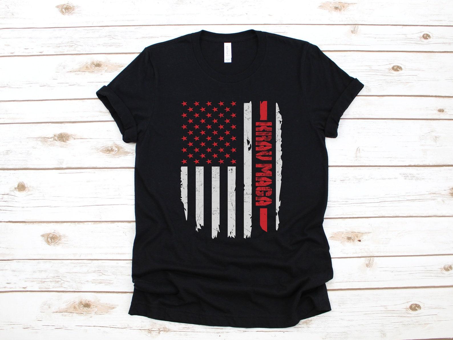 Krav Maga American Flag T-Shirt | MMA USAT-shirt | T-shirt | T-shirt | Tank Top L