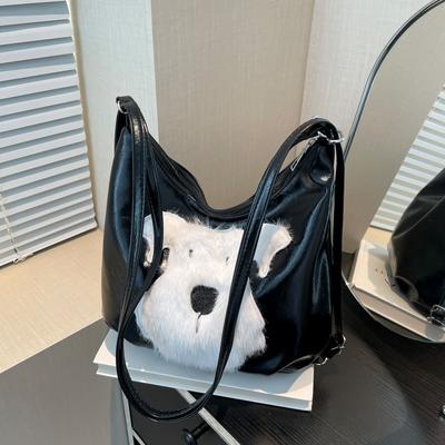 Autumn and Winter Retro Large-capacity Women's Backpack 2024 New Versatile Cute Cartoon Puppy Multi-purpose Shoulder Tote Bag