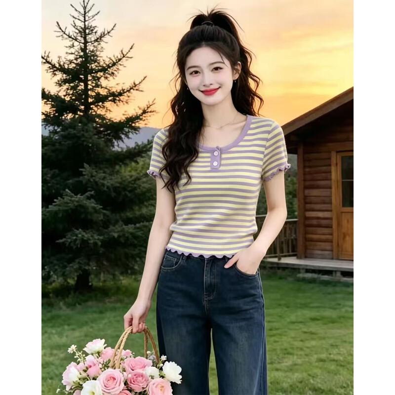 La Chapelle Women s Slim-Fit Lightweight Short Sleeve Summer Top XL