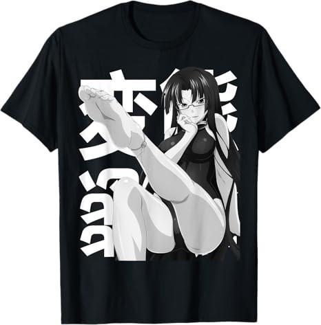 Waifu Sexy Swimsuit Anime Girl Black TShirt S