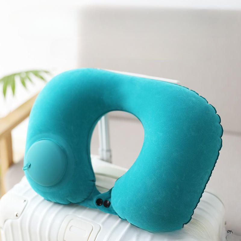 U-shaped Inflatable Pillow Travel Outdoor Airplane Household Portable Hand Pressing Neck Sleeping Pillow Relaxation Sleep Kits