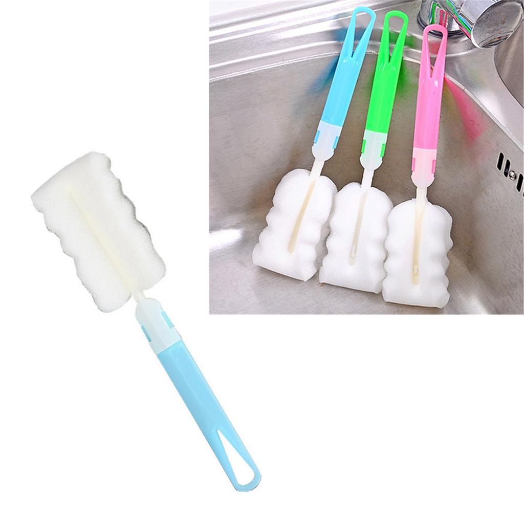 Bottle Brush Detachable Soft Bottle Sponge Scrubber Cup Cleaning Brush for Glass Baby Bottles