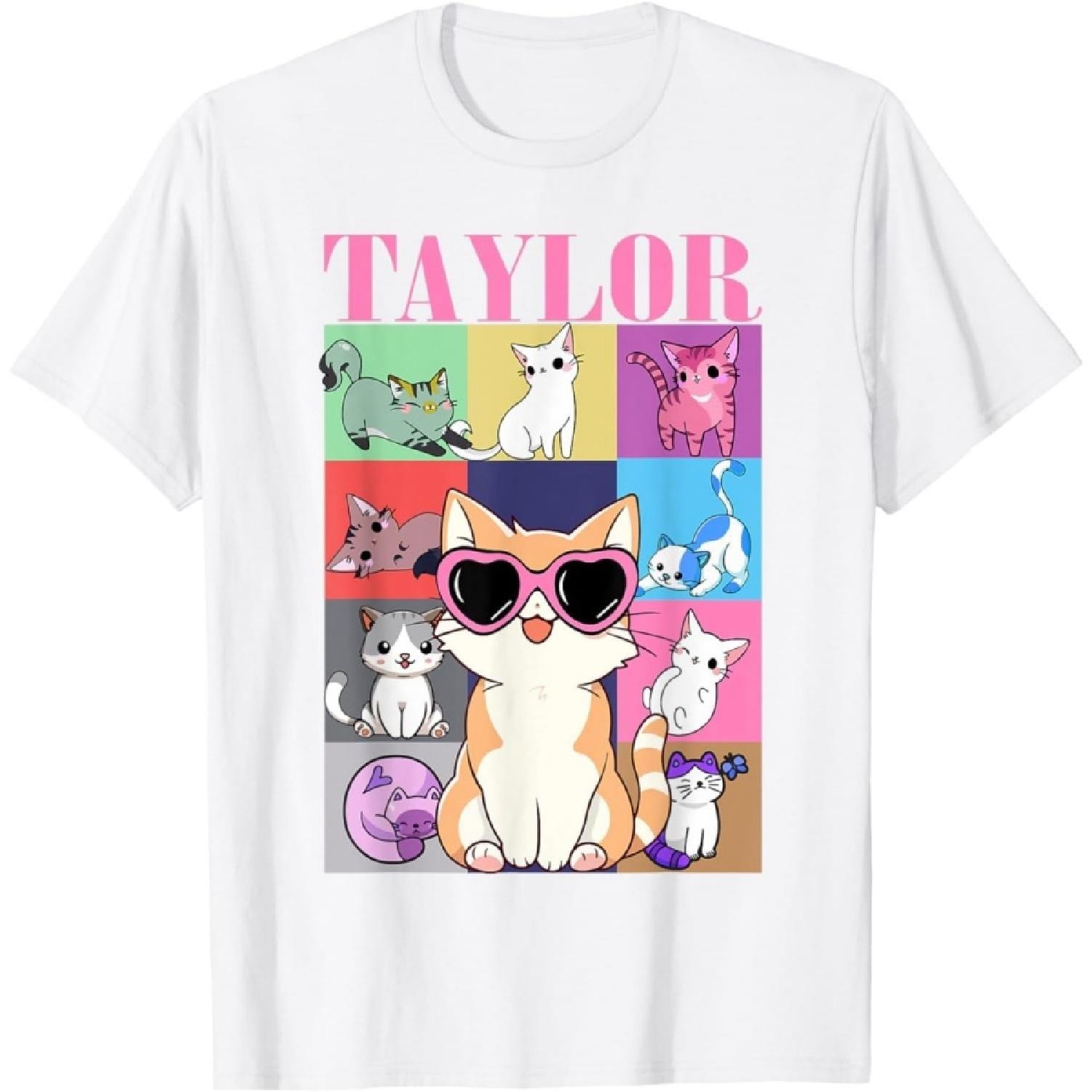 Vintage Taylor Personalized Cat Birthday Party Gifts T-Shirt S