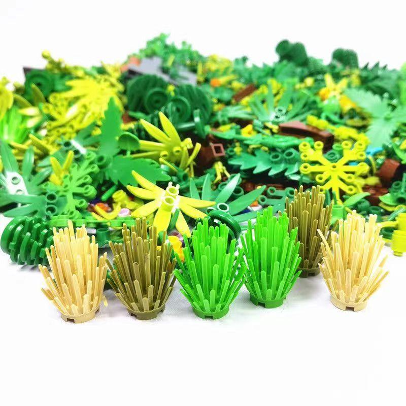 200 500g Tree Plants Accessories Parts Building Blocks Hills Compatible Grass Bush Jungle Military City Friends MOC Bricks Toys
