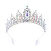 Bridal Crown Metal Rhinestone Crown Cross-Border Birthday Party Headdress New Headband