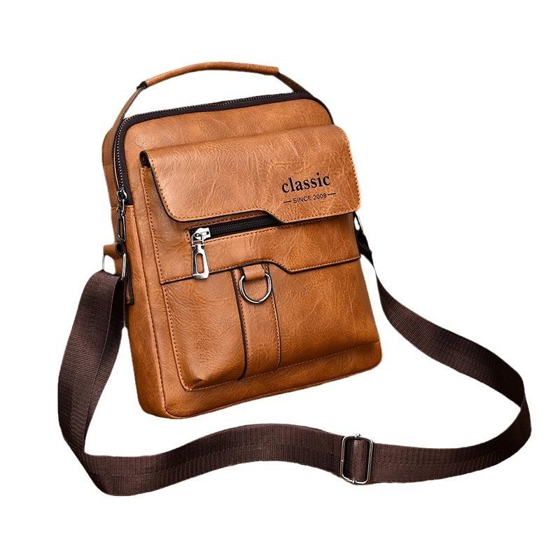 Pánská business crossbody taška pro dojíždění - Voděodolná Velkokapacitní Odolná Kožená Taška přes Rameno s Prémiovým Designem pro Kancelář a Cestování
