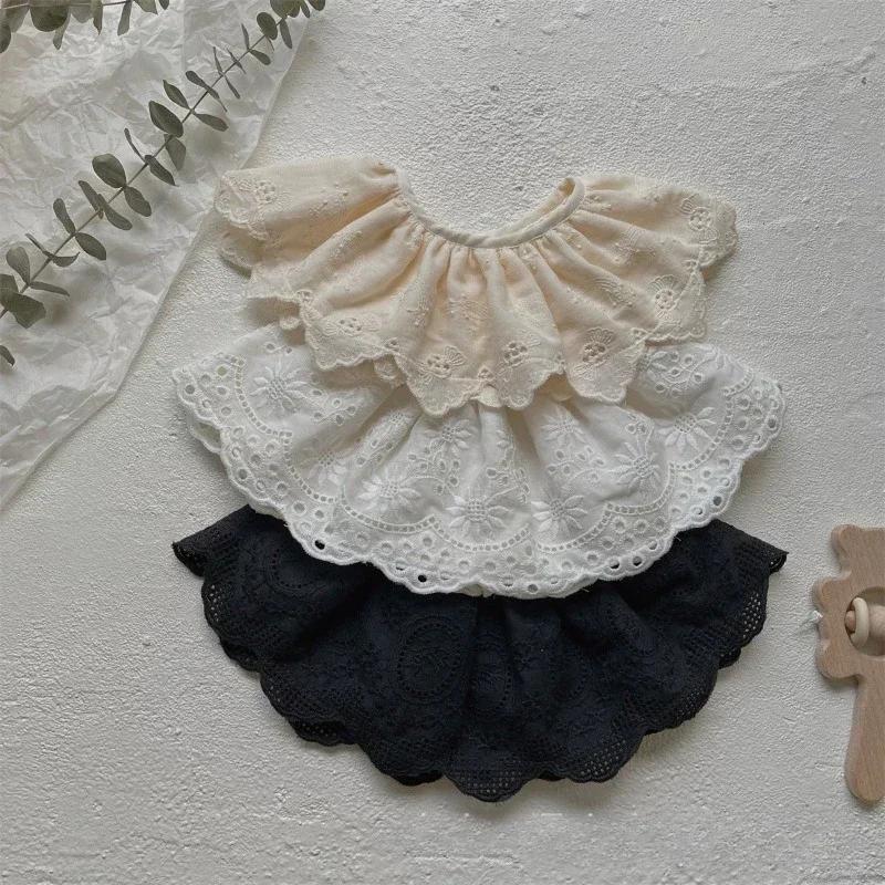 Baby Bib Lace Baby Accessories Korean Kids Lace Collar Cute Hollow Female Baby Bib Scarf Floral Infants Saliva Towel