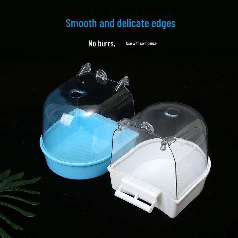 Portable Splash-Proof Bird Bathtub Cage Accessory for Cockatiels, Mynas, and Parrots