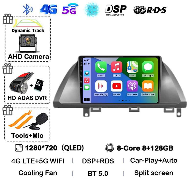 Android 14 Auto Carplay For Honda Odyssey 2005 - 2010 Screen Car Radio Stereo GPS Navigation Multimedia Video Player WIFI 4G DSP
