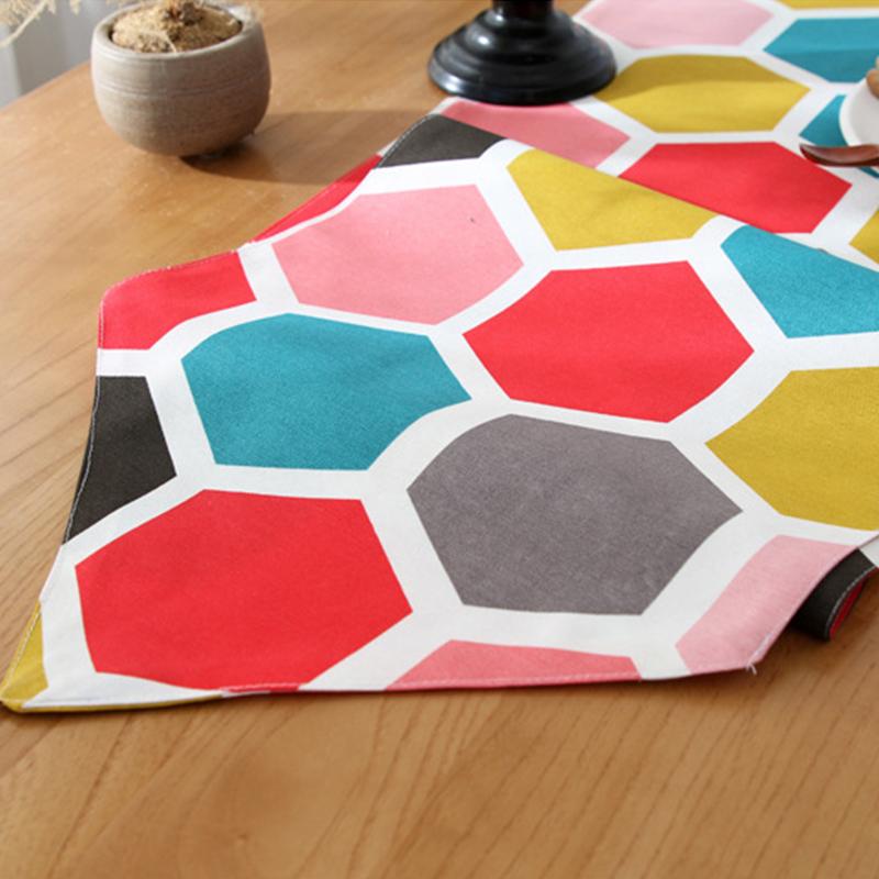 Imitation Cotton and Linen Table Runner Print Multicolour Table Cloth Cover Tablecloth Table Decoration
