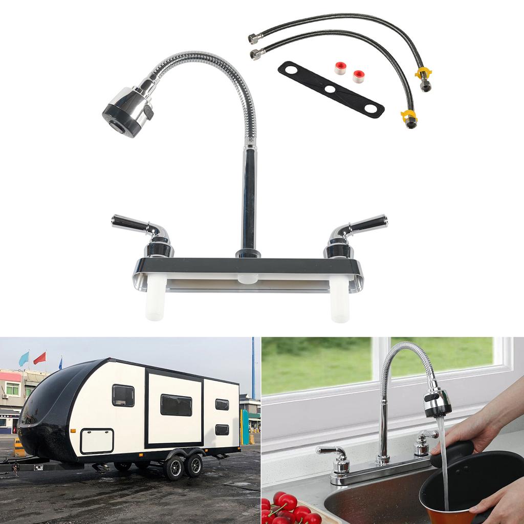 Leichter Küchenwasserhahn aus Stahl, praktischer Wasserhahn, langlebiger Küchenwasserhahn, 360° drehbarer Küchenwasserhahn für Camper