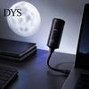 Decorative Projection Light USB Projector Lamp with 2 Films, Moon & Milky Way LED Adjustable Light, 360 Degrees Rotating for Car, Bedroom Ceiling