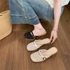 Fashion Female Shoes Fretwork Heels Slippers Women Summer Cover Toe Slides 2025 Soft Casual Leisure Female Shoes Fretwork Heels Ladies'