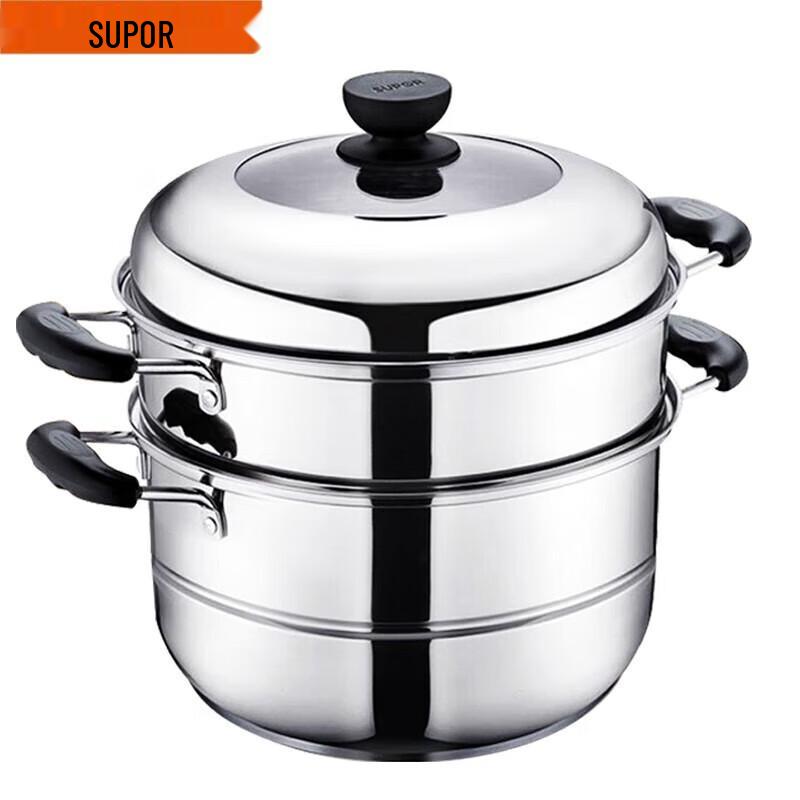 SUPOR 304 Edelstahl Doppelschicht Dämpfertopf