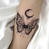 BLOWFISHFUGU Butterfly Tattoo Sticker Semi-permanent Tattoo Sticker Clavicle Tattoo Patch 10 Sheets, 10 Pieces, Black