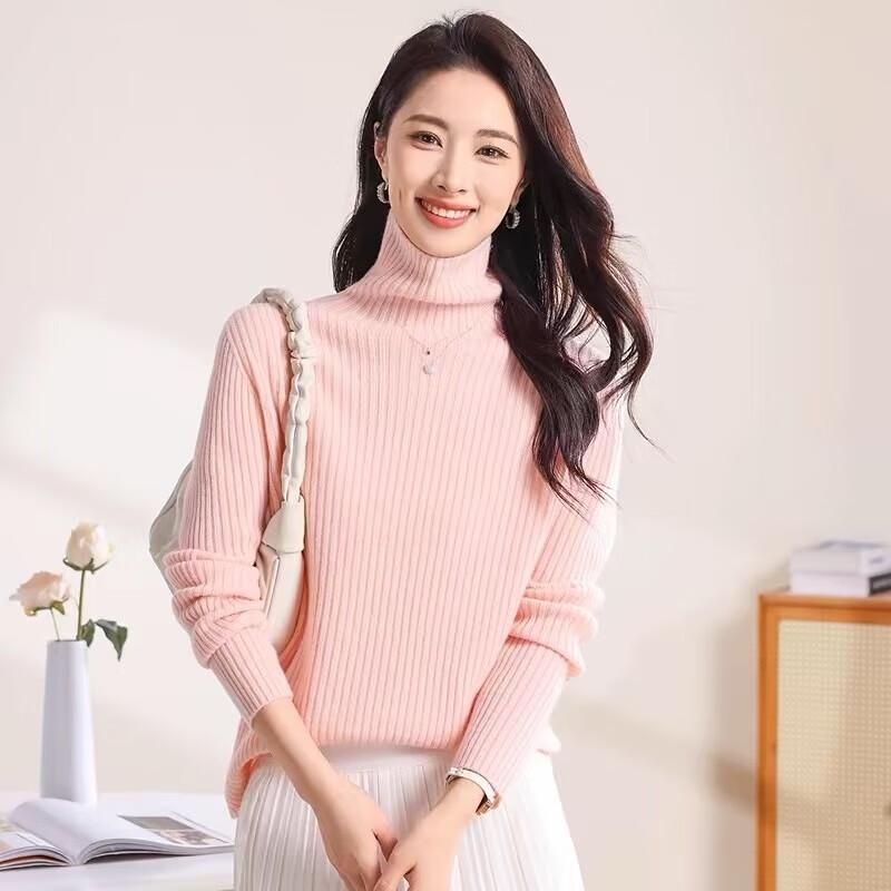 Firstview Women's Classic High-Neck Wool Sweater