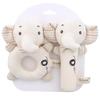 Organic Cotton Wooden Animal Ring Rattle & Baby Comfort Doll Gift Set