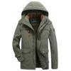 Men's Winter Padded and Thickened Loose Casual Cotton Jacket Middle-aged Multi-pocket Cold-resistant Straight Hem Warm Coat
