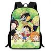 Cartoon One Piece Mochila 15 Inch School Backpack Light Weight Adjustable Bookbag for Boys Girls Primary School Daily Use Travel