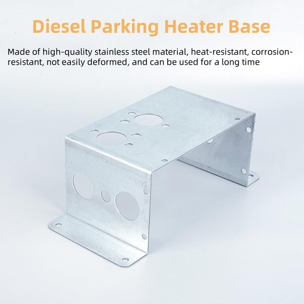 External Diesel Heater Mounting Bracket, U-Shape Air Diesel Parking Heater Base Floor Mount Plate for D2 D4 D1LC Air Top 2000 Diesel Heaters (PB)