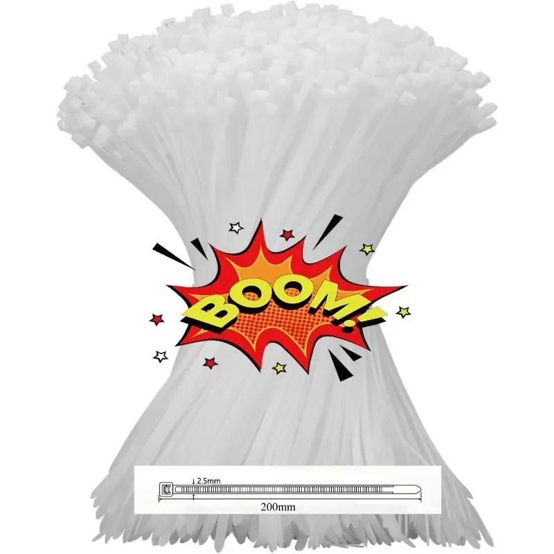 Attaches de câble en plastique auto-bloquantes en nylon durables pour organisateur électronique, attaches-câbles UV Noir