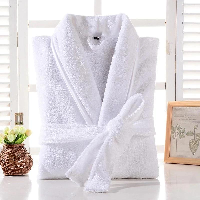 Terry Robe Women 100 Cotton Bathrobe Lovers Brown Robes Men Bathrobe Solid Towel Fleece Long Sleepwear Bridesmaid Robe White
