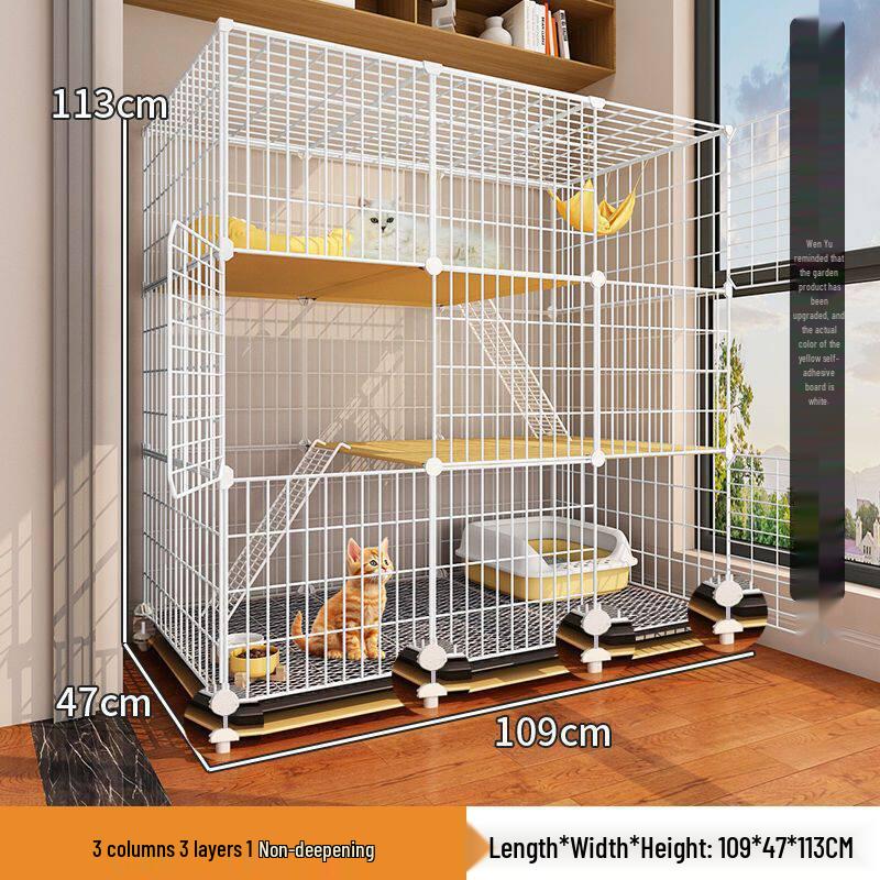 Indoor Cat Villa: Spacious Cage with Integrated Toilet and Bed