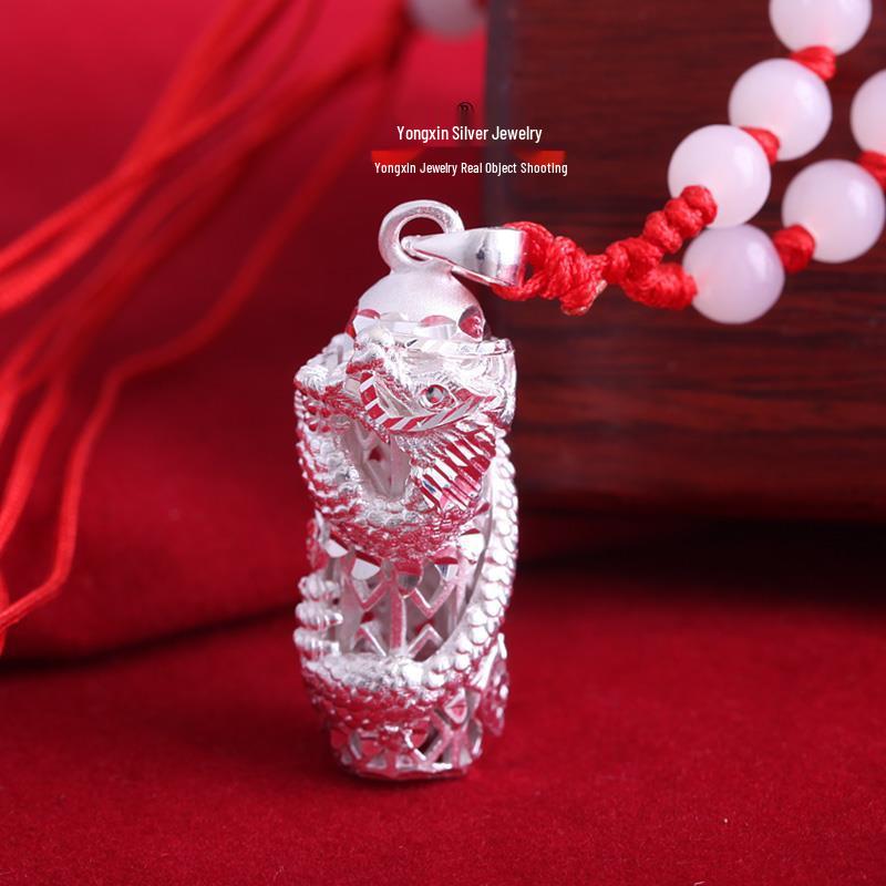 Sterlingsilber Drachen Säulen Anhänger Halskette: Trendiges Tierkreiszeichen-Design, Kühne Persönlichkeit, Ideales Weihnachtsgeschenk für Freund.