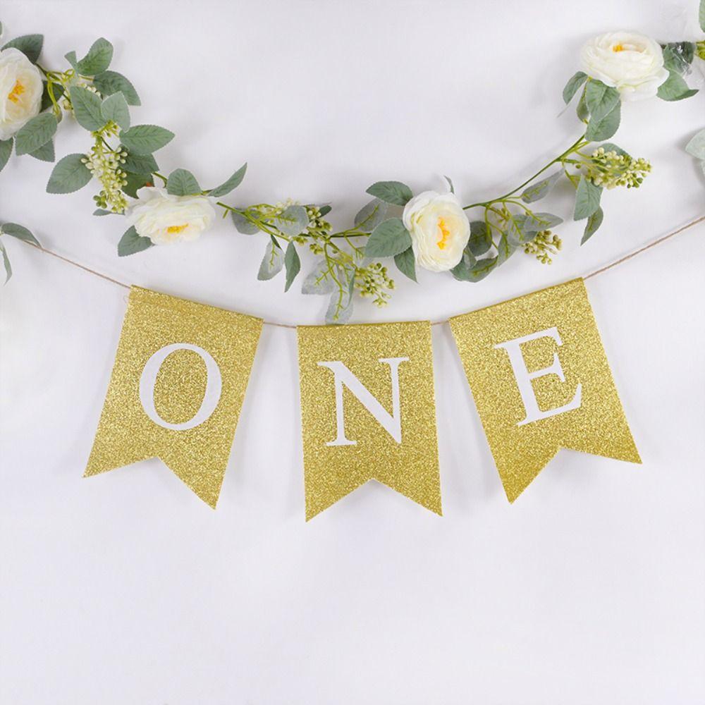 ONE Letter Burlap ONE Garland Festive Baby First Party Decoration Birthday Bunting  Festival