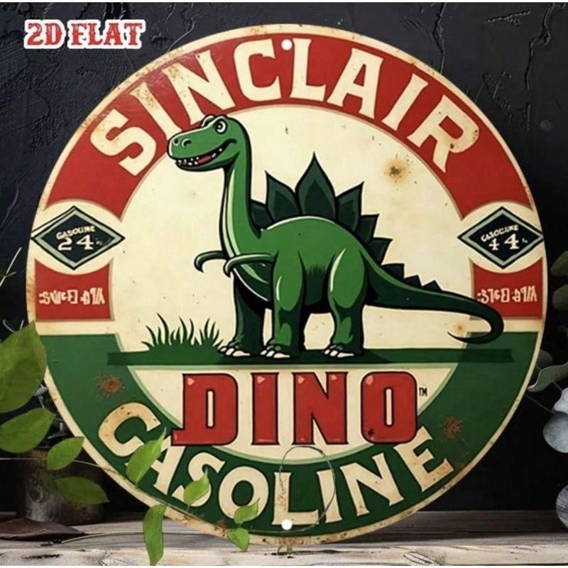 Metal Wall Art Sinclair Dino Oil Gasoline Retro Garage Decor