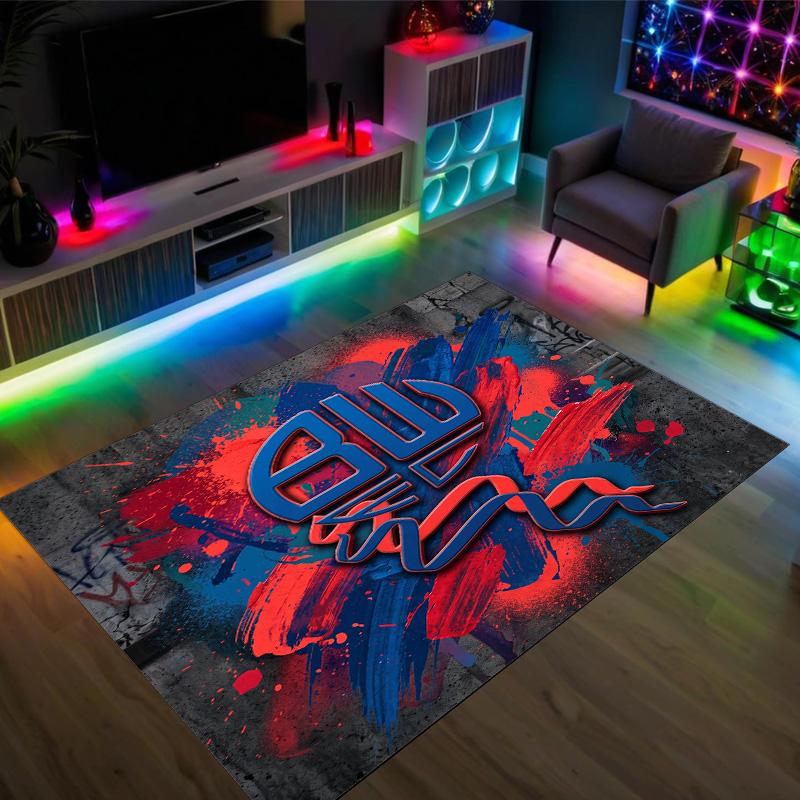 Bolton Wanderers FC Design Crystal Velvet Carpet Cozy Non?Slip Printed Rug For Bedroom Living Room Entrance