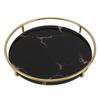 Bathroom Tray Skid Resistant Bathroom Vanity Tray Stylish Elegant Countertop Organizer Tray for Cosmetics Jewelry Black