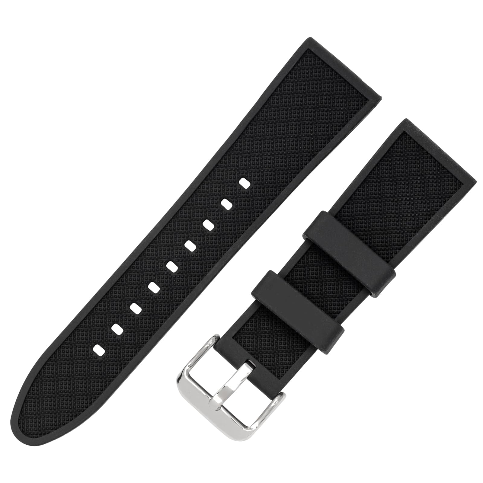 

[Clefa] Watch Strap 22mm Silicone Resin Belt Easy with Tools Black SI-11