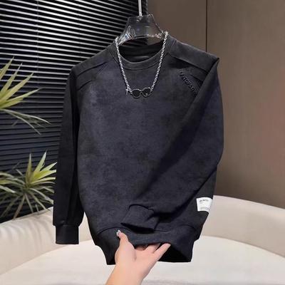 Cross Men's Trendy Autumn Sweatshirt: Versatile, Loose-Fit Long Sleeve Round Neck Fashion. 48-Hour Shipping Available.