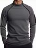 High-Neck Tactical Men's Pullover - Autumn Winter Insulated Breathable  Solid Color Outdoor Sweatshirt