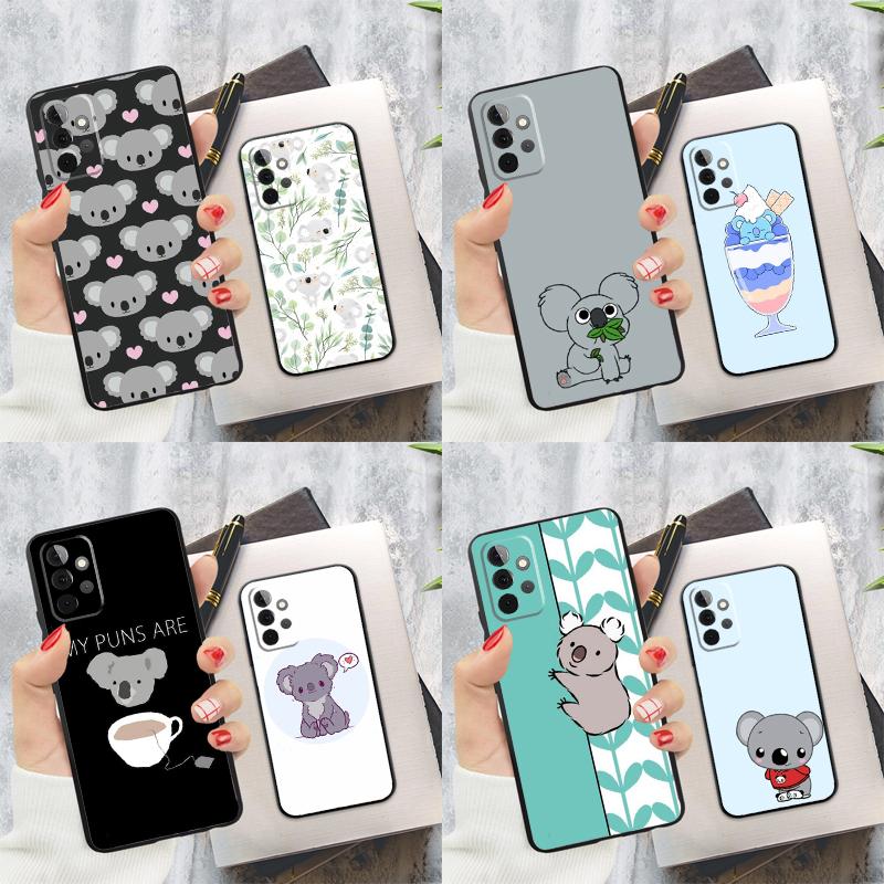 Cute Cartoon Koala Case For Samsung Galaxy A55 A35 A25 A15 A53 A33 A13 A51 A71 A12 A32 A52 A14 A34 A54 Cover