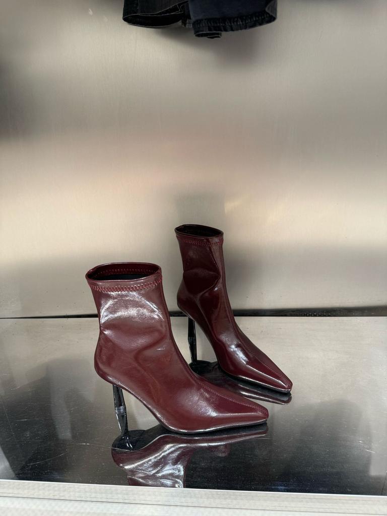 Pointed Boots Short Boots Women's 2025 Autumn and Winter New European and American Short Women's Boots Thin Heel High Heel Boots Design Sense Thin