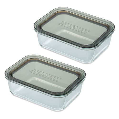 Iris Ohyama TGS-2S Heat-Resistant Glass Storage Containers, 2-Piece Set, Airtight, Leak-Resistant, Freezer-Safe, Dishwasher-Safe, Microwave-Safe, and