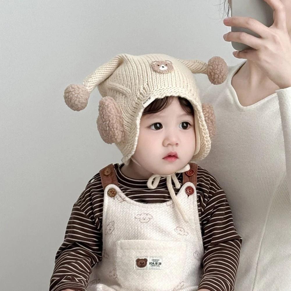 Cute Winter Baby Crochet Hat Cold-Resistant Kids Ear Protection Hat  Winter Season