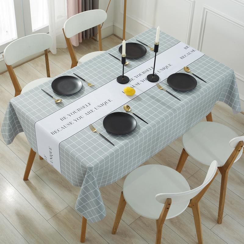 Tablecloth Fabric Waterproof And Oil-Proof Leave-In Rectangular Tablecloth Dining Table Cloth Coffee Table Pvc Student Desk Mat