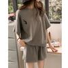 Ensemble Sportif Décontracté pour Femme Grande Taille T-shirt + Short Ensemble Deux Pièces
