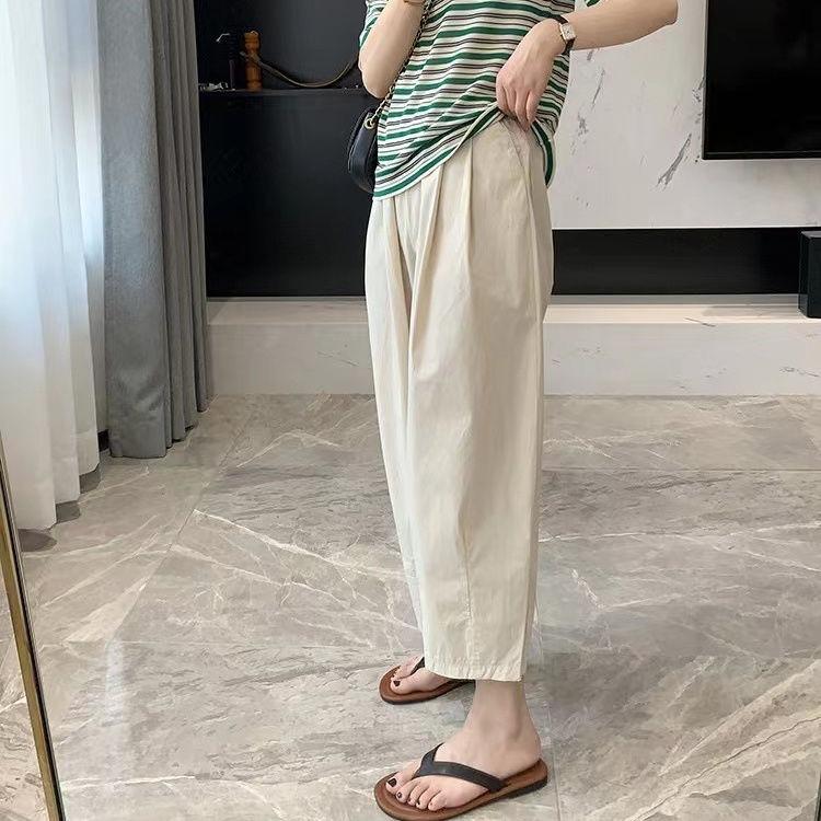 

Женские повседневные брюки Повседневные прямые брюки с высокой талией Свободные брюки-шаровары Укороченные брюки 2XL абрикосовый