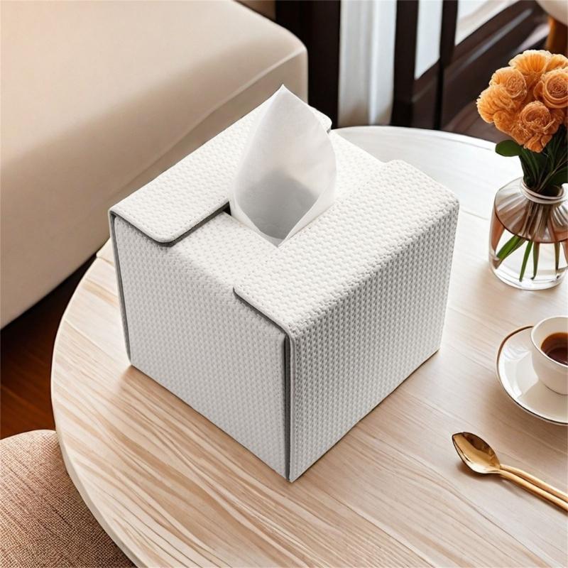 Elegant Faux Leather Tissue Holder Decorative Faux Leather Tissue Box Cover Paper Organizers Perfect For Any Room