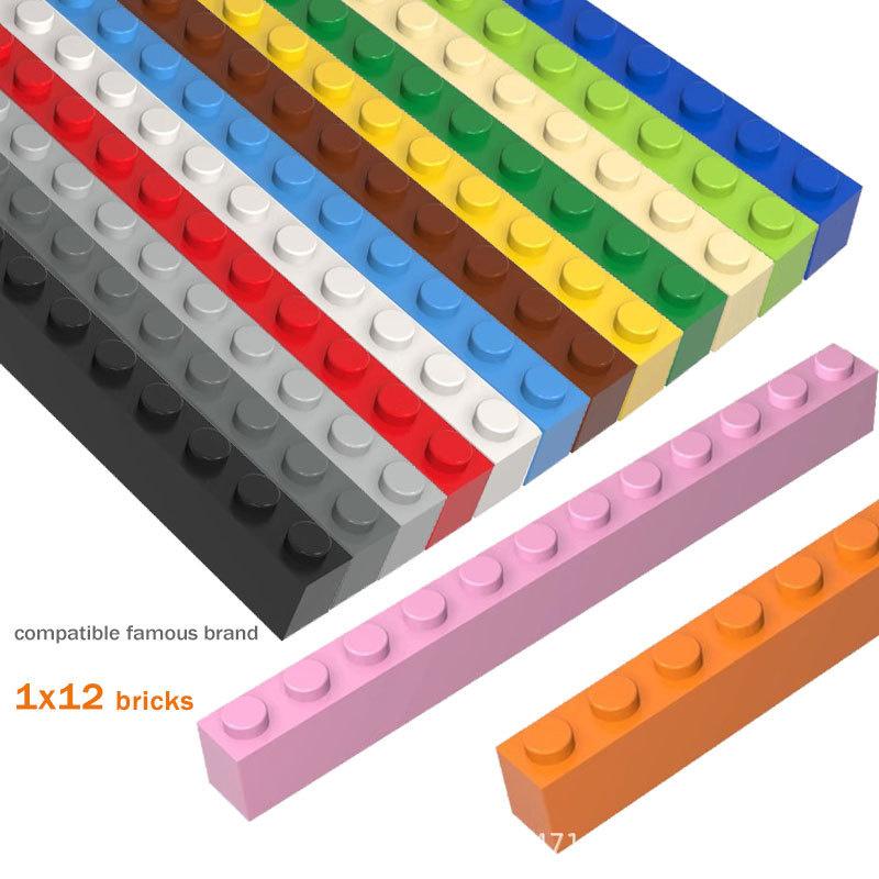 10PCS 6112 DIY Building Blocks 1x12 Dots Thick Figures Bricks Educational Creative Compatible With Brands Toys for Children