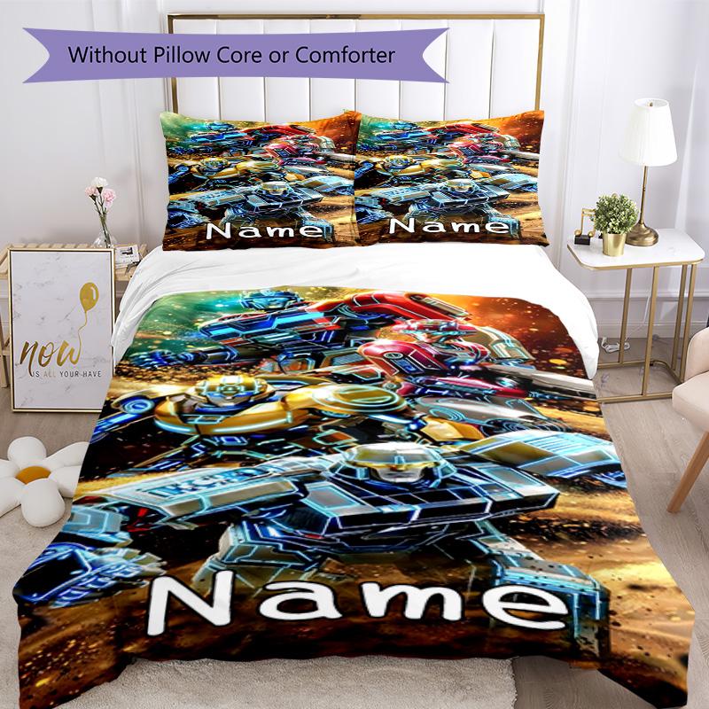 Transformers Fans (14) Customize your name Bedding Set Breathable Duvet Cover with Pillowcases Home Decoration Birthday Gift