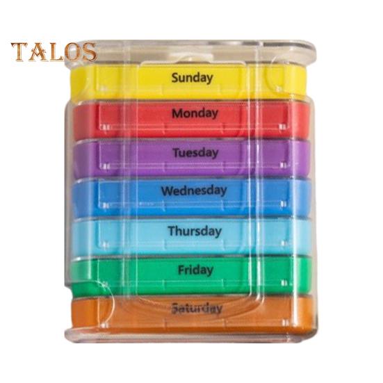 Pillendose, Medikamenten-Aufbewahrungsbox mit mehreren Fächern, BPA-frei, wasserdicht, feuchtigkeitsbeständig, wöchentliche Pillenbox