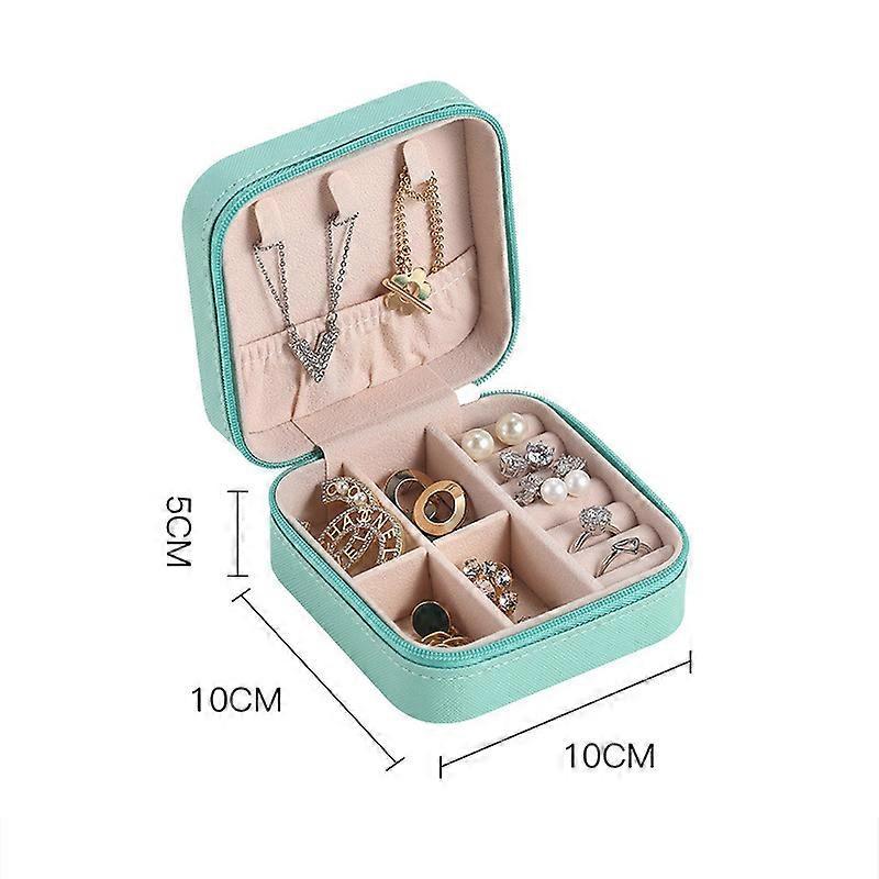 Travel Jewelry Case Exquisite Large Capacity Scratch Resistant Portable Jewelry Organizer Box for Outdoor Travel Blue