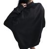 Nike Brand Logo Pattern Polo Collar Long Sleeve Sweatshirt for Women in Black