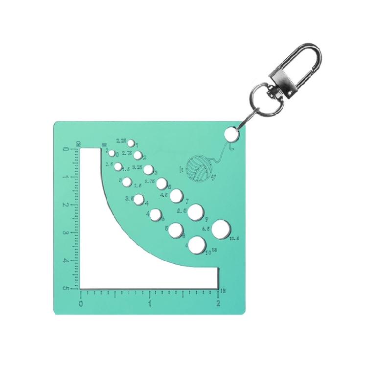 Knitting Needle Gauge Ruler with Carabiner Clip Keyring Crochet Yarns Knitting Gauge Knitting Needle Measuring Tool