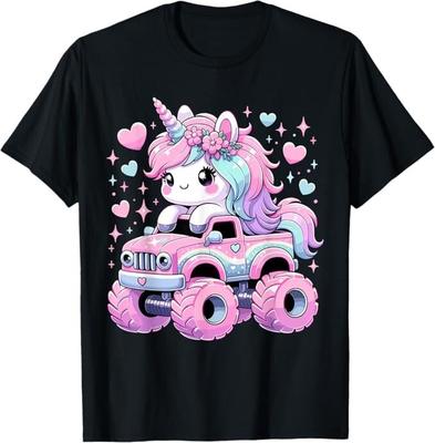 Monster Truck Unicorn Birthday Party Monster Truck Girl T-Shirt